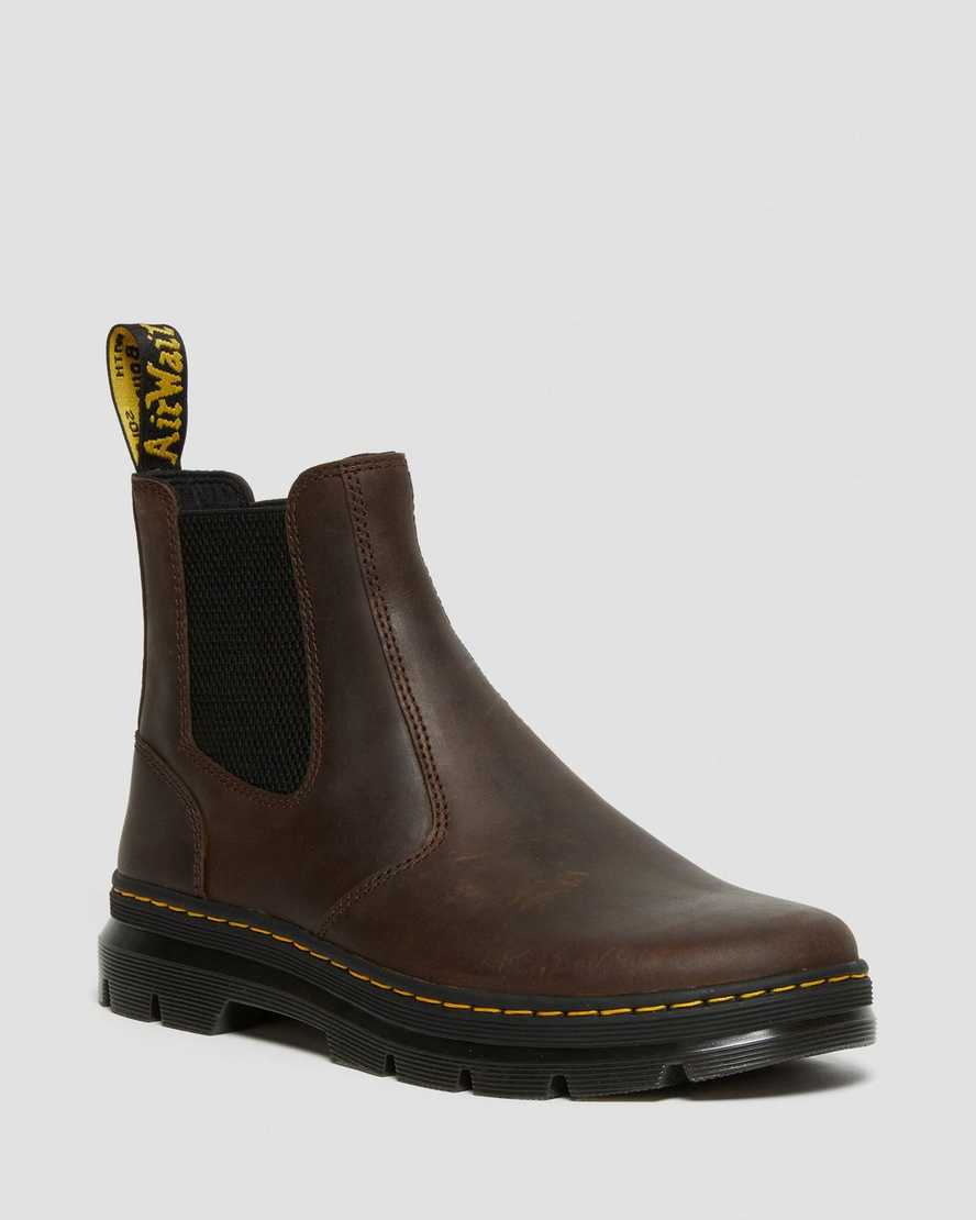 Dr. Martens Embury Crazy Horse Lær Chelsea Støvler Dame Mørke Brune [4087RCIDM]